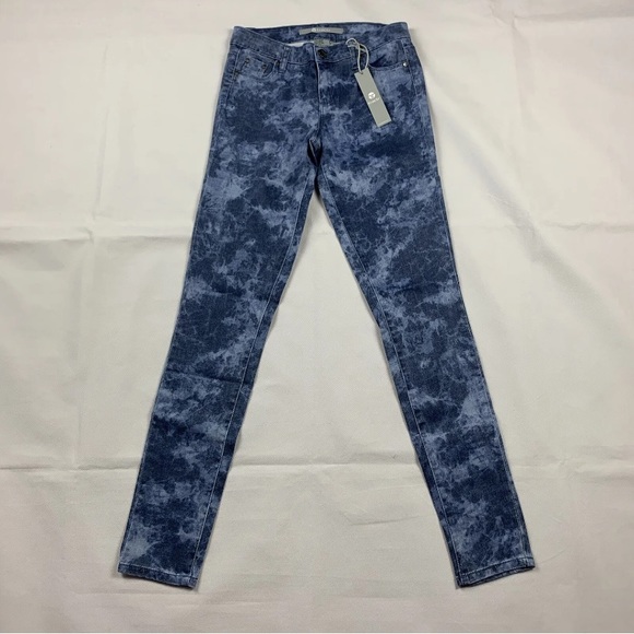 Tractr Denim - Womens Jeggings TRACTR Tye-Dye Denim Jeans Skinny Blue Indigo Juniors Size 26